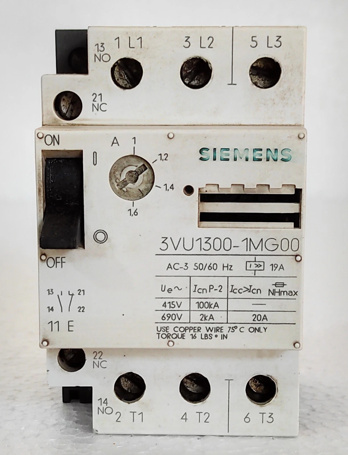 SIEMENS 3UV1300-1MG00 CIRCUIT BREAKER
